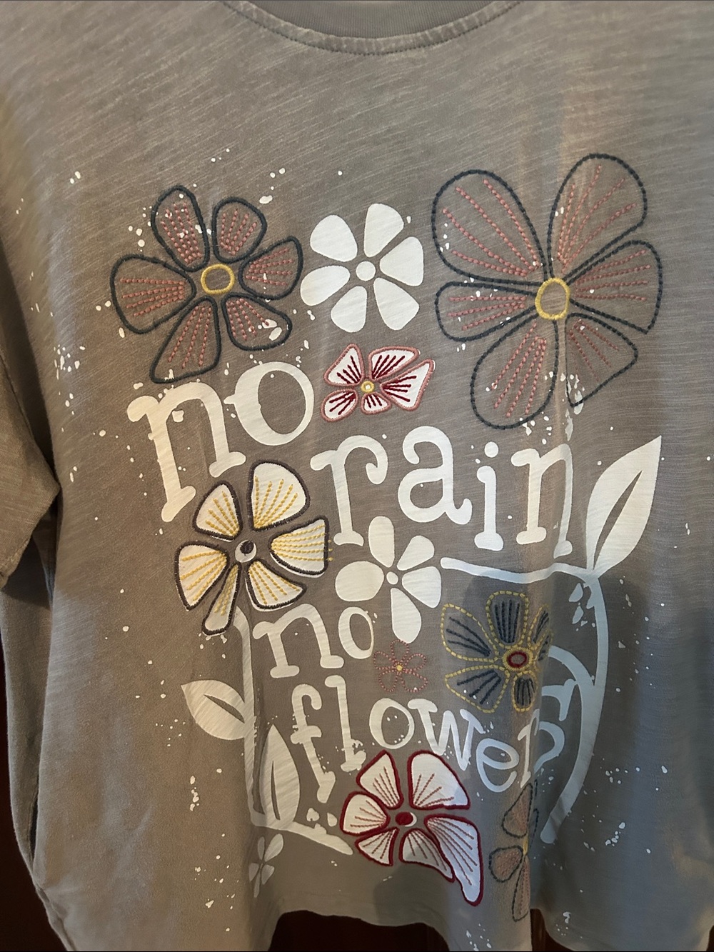 No Rain No Flowers Graphic Tee - Taupe